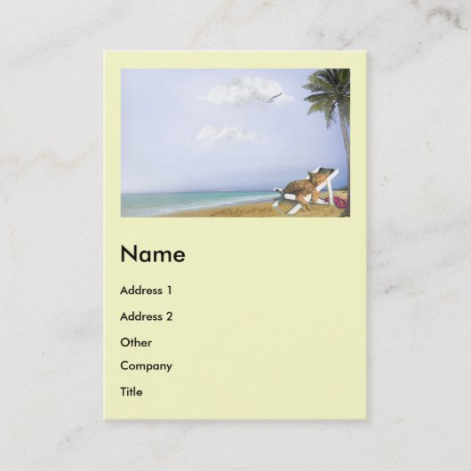 Strand-Miezekatze Visitenkarte (Vorderseite)