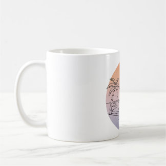 Strand-Minimismus-Tasse bei Sonnenuntergang – Hand Kaffeetasse