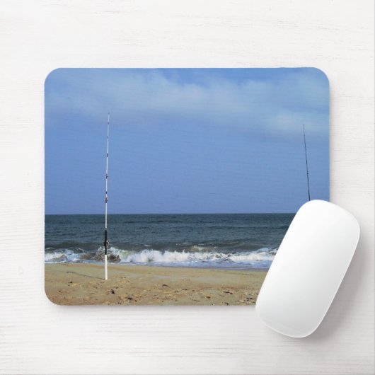Strand mit Angeln Mousepad (Mit Mouse)