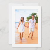 Strand mit Aquarellfarben am Strand Einfaches Foto Einladung (Rückseite)