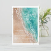 Strand mit Aquarellfarben Einladung (Stehend Vorderseite)