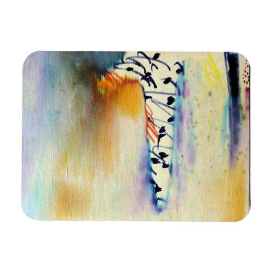 Strand mit Aquarellfarben Magnet (Horizontal)