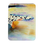 Strand mit Aquarellfarben Magnet (Vertikal)