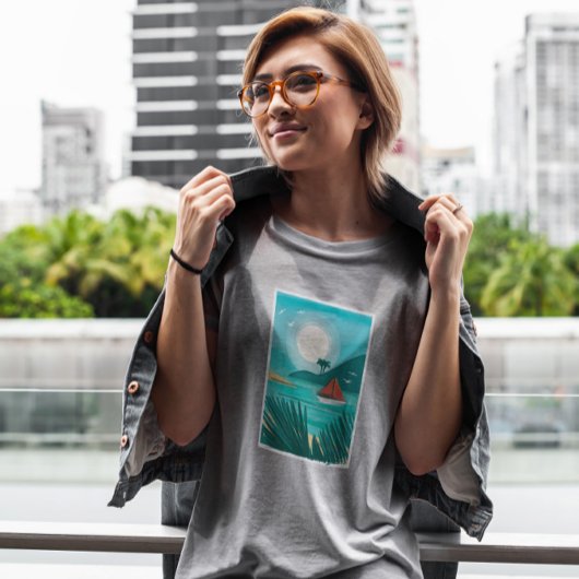 Strand mit Aquarellfarben T-Shirt