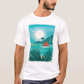 Strand mit Aquarellfarben T-Shirt (Vorderseite)