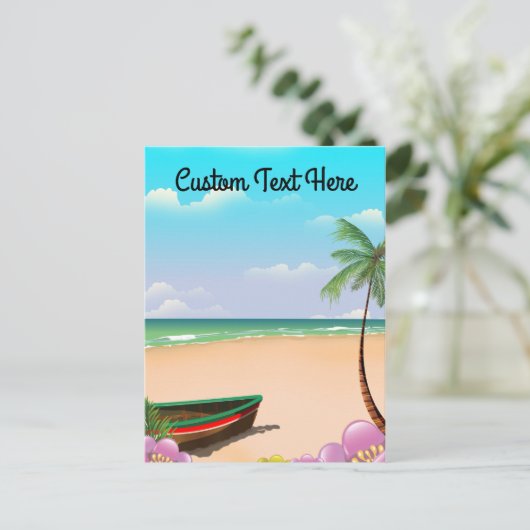 Strand mit benutzerdefiniertem Text Postkarte (Stehend Vorderseite)
