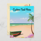 Strand mit benutzerdefiniertem Text Postkarte (Vorne/Hinten)