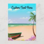 Strand mit benutzerdefiniertem Text Postkarte (Vorderseite)
