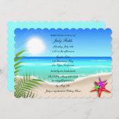 Strand mit bunten Starfish Brautparty laden ein Einladung (Vorne/Hinten)