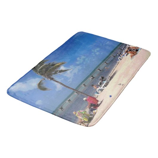 Strand mit Coconut Palm Badematte (Schrägansicht)