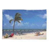 Strand mit Coconut Palm Kissenbezug (Rückseite-Links)