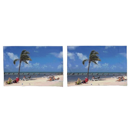 Strand mit Coconut Palm Kissenbezug (Vorderseite-Set)