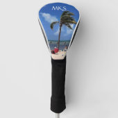 Strand mit Coconut Palm Monogram Golf Head Cover Golf Headcover (Vorderseite)