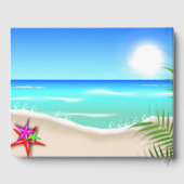 Strand mit farbenfrohen Starfish Gästebuch (Rückseite)