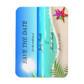 Strand mit farbenfrohen Sternfischen Retten Sie da Magnet (Vertikal)