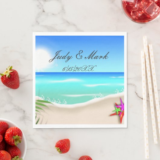 Strand mit farbenprächtigem Starfish Paper Napkins Serviette (Beispiel)