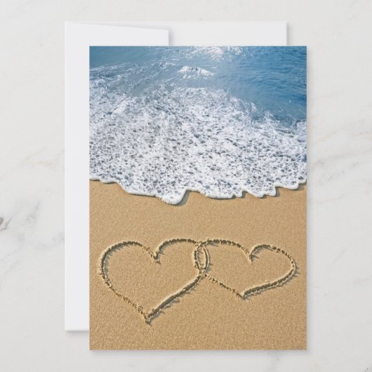 Strand mit Herz im Sand-Brautparty Einladung (Rückseite)