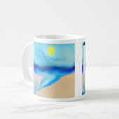 Strand mit Leuchtturm-Tasse Kaffeetasse (Vorderseite Links)