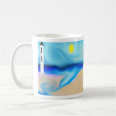 Strand mit Leuchtturm-Tasse Kaffeetasse (Links)