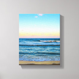Strand mit Lichtwellenbild auf Leinwand