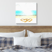 Strand mit Liebe im Sand Leinwanddruck (Insitu (Schlafzimmer))
