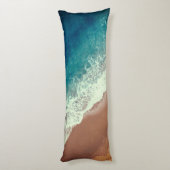 Strand mit Meerwasser Sand im Sommer blau braun Seitenschläferkissen (Rückseite (Vertikal))