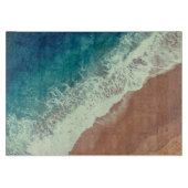 Strand mit Meerwasser und Badestrand im Sommer Schneidebrett (Vorderseite)