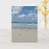 Strand mit Möwen Karte (Gelbe Blume)
