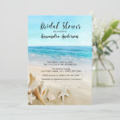 Strand mit Muscheln im Sand-Brautparty Einladung (Stehend Vorderseite)