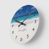 Strand mit Namen Runde Wanduhr (Winkel)