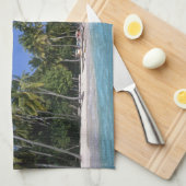 Strand mit Palmen, Malediven Handtuch (Viertel Falte)