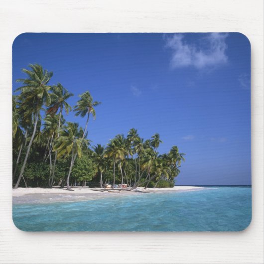 Strand mit Palmen, Malediven Mousepad (Vorne)