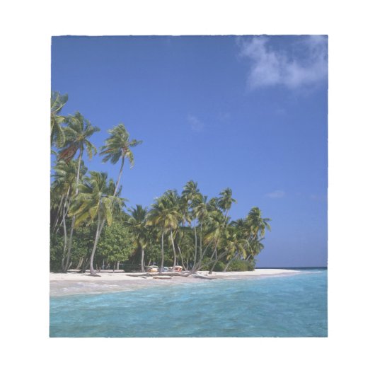 Strand mit Palmen, Malediven Notizblock (Vorderseite)