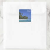 Strand mit Palmen, Malediven Quadratischer Aufkleber (Tasche)