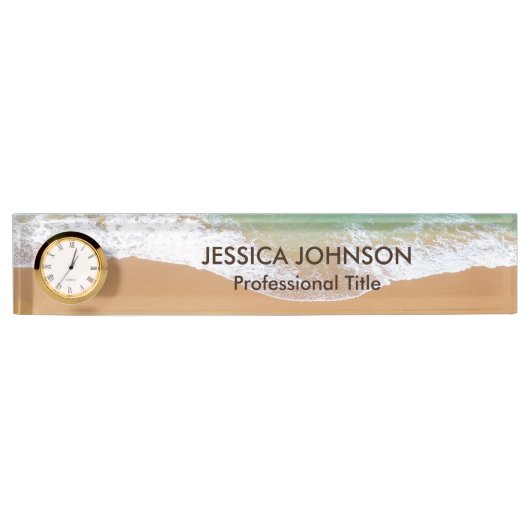 Strand mit Personalisiertem Namen Waves Namensplakette (Vorderseite)