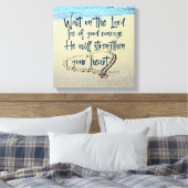 Strand mit Psalm-Schrift Leinwanddruck (Insitu (Schlafzimmer))