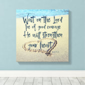 Strand mit Psalm-Schrift Leinwanddruck (Insitu (Holzboden))