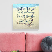Strand mit Psalm-Schrift Leinwanddruck (Insitu (Wohnzimmer))