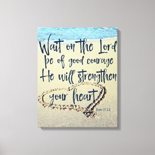 Strand mit Psalm-Schrift Leinwanddruck (Vorderseite)