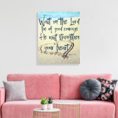 Strand mit Psalm-Schrift Leinwanddruck (Insitu (Wohnzimmer))