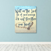 Strand mit Psalm-Schrift Leinwanddruck (Insitu (Holzboden))