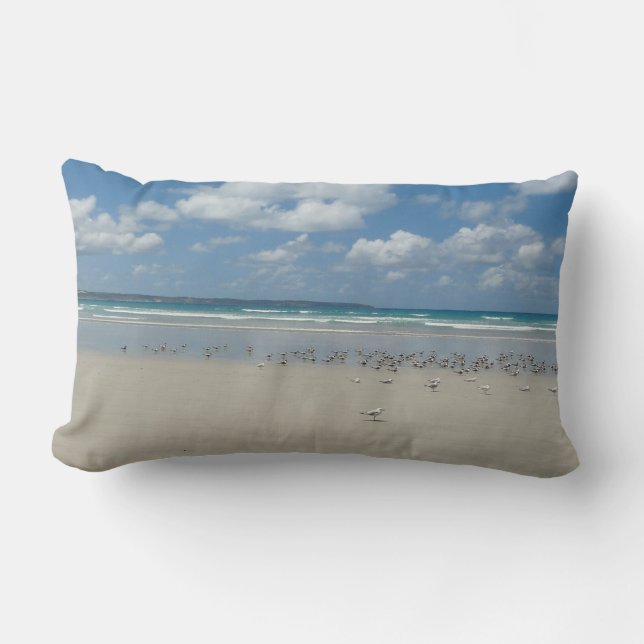 Strand mit Seaguls Lendenkissen (Vorderseite)