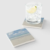 Strand mit Seaguls Steinuntersetzer (Seitenansicht)