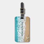 Strand mit Starfish auf Sand Gepäckanhänger (Vorderseite vertikal)