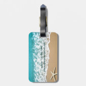 Strand mit Starfish auf Sand Gepäckanhänger (Rückseite vertikal)