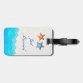 Strand mit Starfish Hochzeit nur verheiratet Gepäckanhänger (Rückseite horizontal)