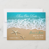 Strand mit Starfish Save the Date Karte (Vorderseite)