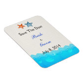 Strand mit Starfish Save the Date Magnet (Rechte Seite)
