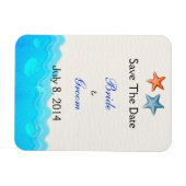 Strand mit Starfish Save the Date Magnet (Horizontal)