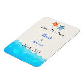Strand mit Starfish Save the Date Magnet (Linke Seite)